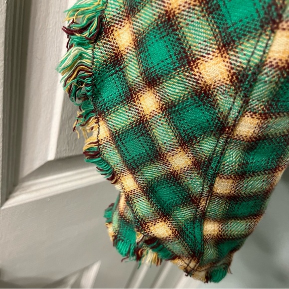 NWT XL BDG green flannel plaid Shacket/shirt with raw seam/hemline - Picture 5 of 16